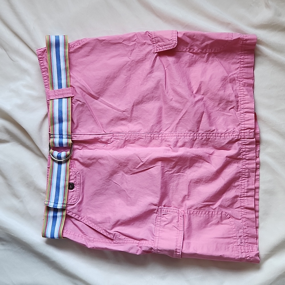 Tommy Hilfiger 00s size 8 pink cargo skirt with belt